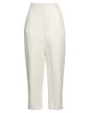 Ottod'ame Woman Pants Ivory Size 0 Cotton, Hemp In White
