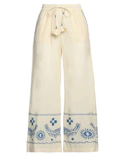 Ottod'ame Woman Pants Ivory Size 10 Cotton In White