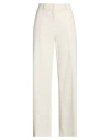 Ottod'ame Woman Pants Ivory Size 12 Polyester, Viscose, Elastane In Neutral