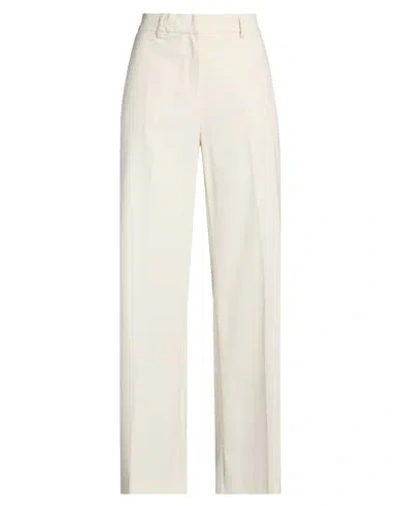 Ottod'ame Woman Pants Ivory Size 12 Polyester, Viscose, Elastane In Neutral