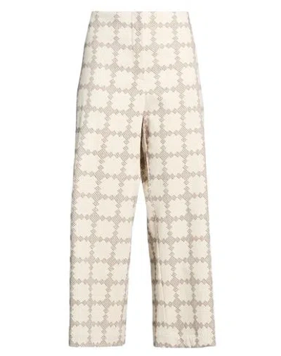 Ottod'ame Woman Pants Ivory Size 8 Cotton, Elastane In White