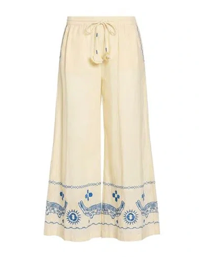 Ottod'ame Woman Pants Ivory Size 8 Cotton In Neutral