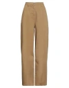 Ottod'ame Woman Pants Khaki Size 12 Cotton, Elastane In Brown