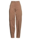 Ottod'ame Woman Pants Khaki Size 32 Cotton, Elastane In Beige