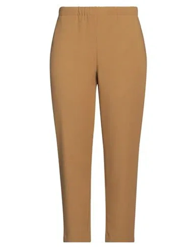 Ottod'ame Woman Pants Mustard Size 8 Polyester, Viscose, Elastane In Beige