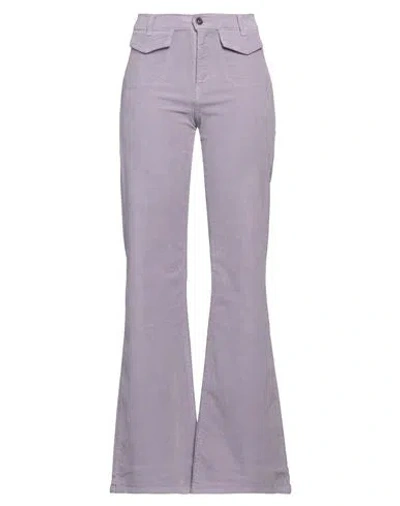 Ottod'ame Woman Pants Lilac Size 31 Cotton, Elastane In Purple