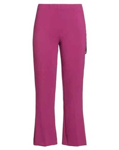 Ottod'ame Woman Pants Magenta Size 4 Polyester, Viscose, Elastane In Purple