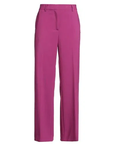 Ottod'ame Woman Pants Magenta Size 8 Polyester, Viscose, Elastane
