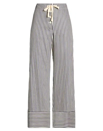 Ottod'ame Woman Pants Midnight Blue Size 12 Linen, Viscose, Polyamide