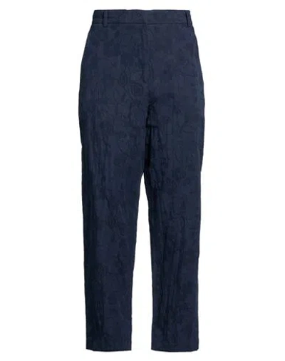 Ottod'ame Woman Pants Midnight Blue Size 2 Cotton, Linen