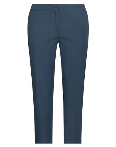 Ottod'ame Woman Pants Navy Size 10 Cotton In Blue