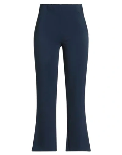 Ottod'ame Woman Pants Navy Size 12 Polyester, Viscose, Elastane