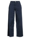 Ottod'ame Woman Pants Navy Size 30 Cotton, Elastane