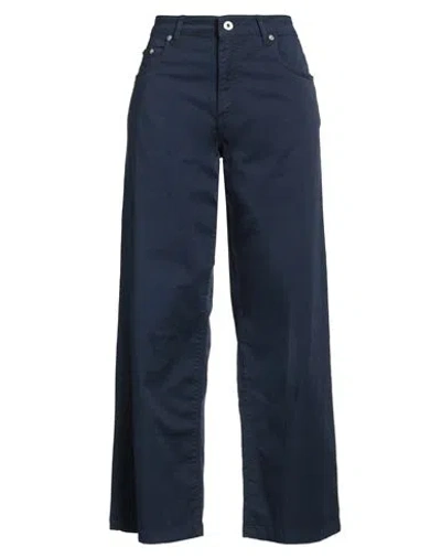 Ottod'ame Woman Pants Navy Size 30 Cotton, Elastane In Navy
