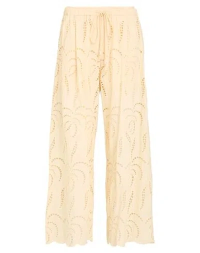 Ottod'ame Woman Pants Pastel Yellow Size 10 Cotton