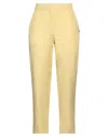Ottod'ame Woman Pants Pastel Yellow Size 4 Cotton, Hemp