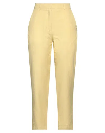 Ottod'ame Woman Pants Pastel Yellow Size 4 Cotton, Hemp