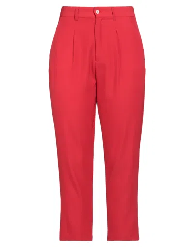 OTTOD'AME OTTOD'AME WOMAN PANTS RED SIZE 10 POLYESTER, ELASTANE