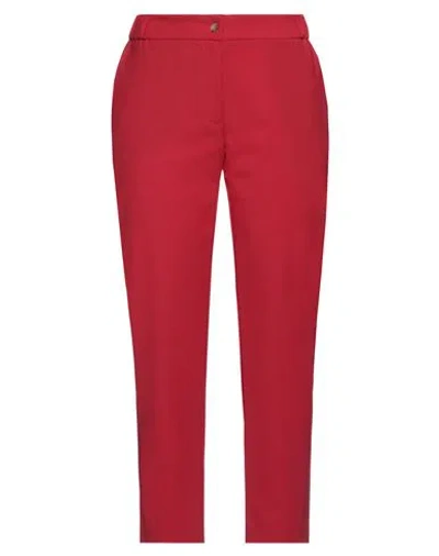 Ottod'ame Woman Pants Red Size 6 Polyester, Virgin Wool, Elastane