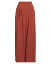 Ottod'ame Woman Pants Rust Size 10 Polyester, Rayon, Elastane In Red