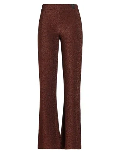 Ottod'ame Woman Pants Rust Size 10 Viscose, Polyester, Nylon, Elastane