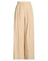 Ottod'ame Woman Pants Sand Size 10 Cotton In Neutral