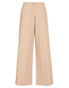 Ottod'ame Woman Pants Sand Size 6 Polyester, Cotton, Linen In Beige