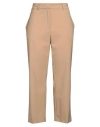 Ottod'ame Woman Pants Sand Size 12 Polyester, Virgin Wool, Elastane