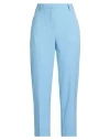 Ottod'ame Woman Pants Sky Blue Size 12 Polyester, Viscose, Elastane In Blue