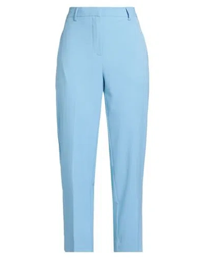 Ottod'ame Woman Pants Sky Blue Size 12 Polyester, Viscose, Elastane