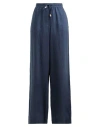 Ottod'ame Woman Pants Slate Blue Size 8 Linen