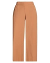 Ottod'ame Woman Pants Tan Size 10 Cotton In Brown