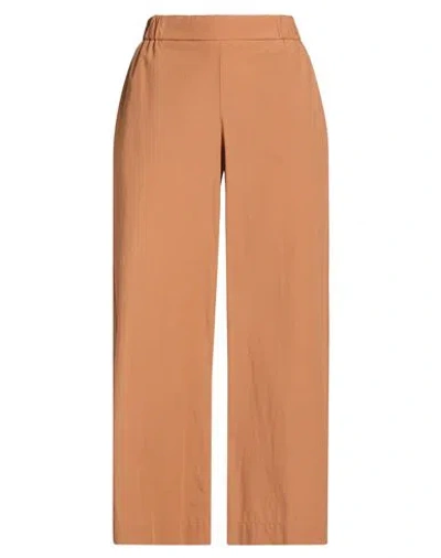 Ottod'ame Woman Pants Tan Size 10 Cotton In Brown