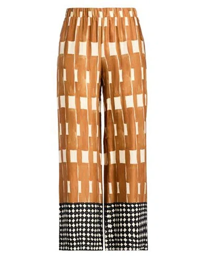 Ottod'ame Woman Pants Tan Size 12 Viscose In Brown