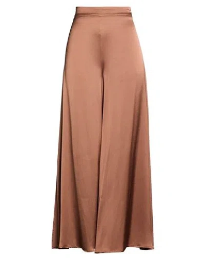 Ottod'ame Woman Pants Tan Size 6 Viscose In Brown