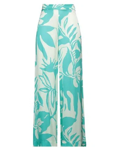 Ottod'ame Woman Pants Turquoise Size 8 Viscose In Blue