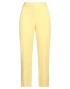 Ottod'ame Woman Pants Yellow Size 4 Polyester, Viscose, Elastane