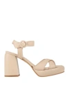 Ottod'ame Woman Sandals Beige Size 8 Leather