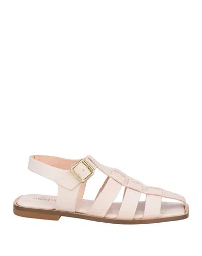 Ottod'ame Woman Sandals Blush Size 8 Leather In Pink