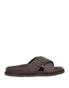 Ottod'ame Woman Sandals Chocolate Brown Size 8 Leather In Brown