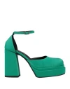 Ottod'ame Woman Sandals Emerald Green Size 8 Textile Fibers In Green