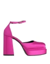 Ottod'ame Woman Sandals Fuchsia Size 8 Textile Fibers In Pink