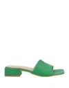 Ottod'ame Woman Sandals Green Size 11 Leather In Green