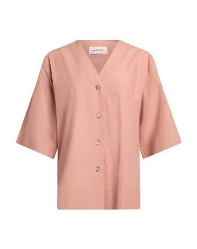 Ottod'ame Woman Shirt Antique Rose Size 6 Cotton In Pink
