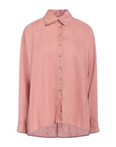 Ottod'ame Woman Shirt Antique Rose Size 12 Linen In Pink