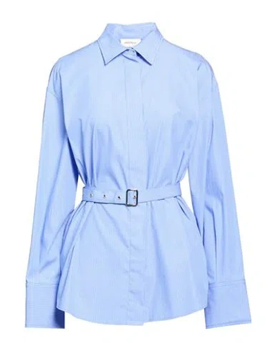 Ottod'ame Woman Shirt Azure Size 12 Cotton In Blue