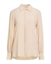 Ottod'ame Woman Shirt Beige Size 12 Acetate, Silk