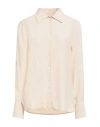 Ottod'ame Woman Shirt Beige Size 12 Acetate, Silk In Neutral