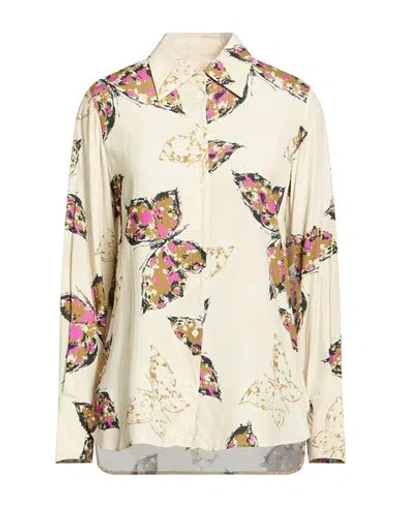 Ottod'ame Woman Shirt Beige Size 12 Viscose In Neutral