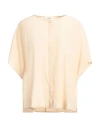 Ottod'ame Woman Shirt Beige Size 6 Acetate, Silk